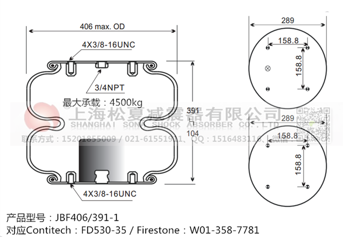 JBF406/391-2橡膠<a href='http://jiesibaojie.com/' target='_blank'><u>空氣彈簧</u></a>